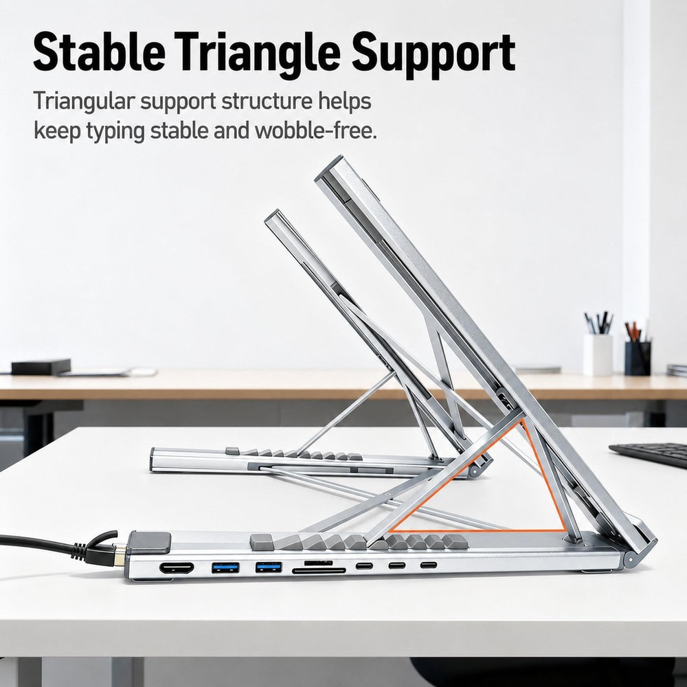 USB C Docking Station Laptop Stand with Gigabit Ethernet 4K HDMI