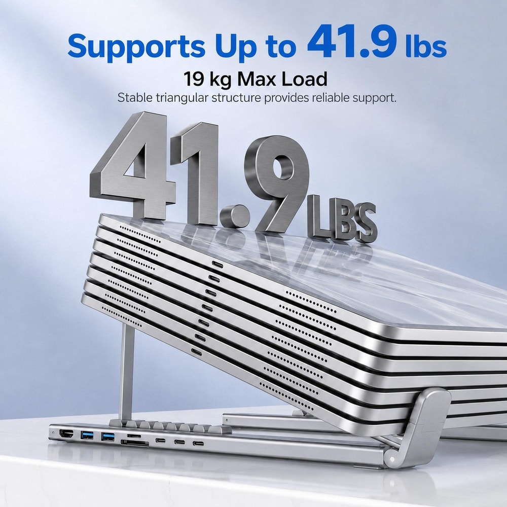 USB C Docking Station Laptop Stand with Gigabit Ethernet 4K HDMI