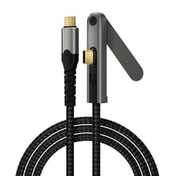 2m usb 100w charging 20gbps usb data cable with 360° phone stand 4k 60hz video cable