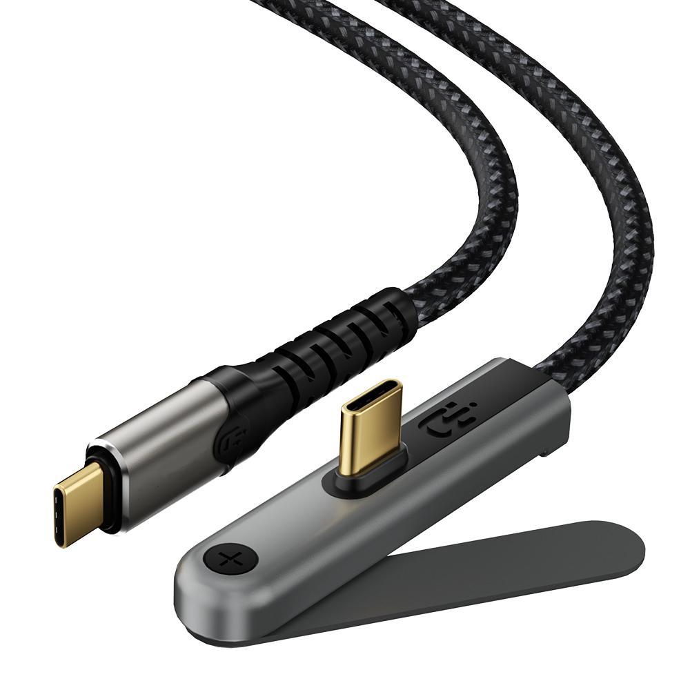 2m USB 100W Charging 20Gbps USB Data Cable with 360° Phone Stand 4K 60Hz Video Cable