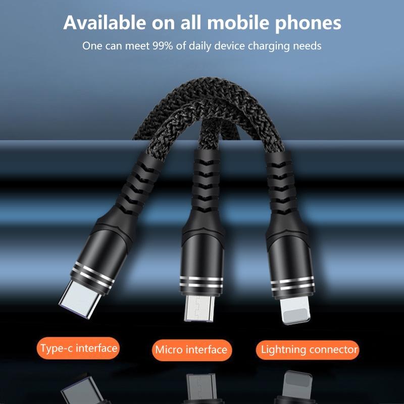 Fast Charging Braided Data Cable 66W USB to Lightning USB Micro USB