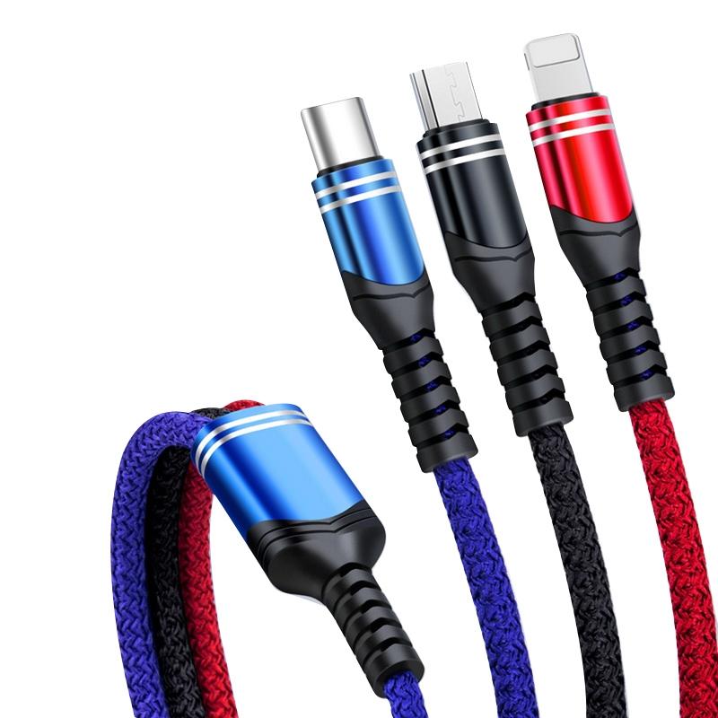 Fast Charging Braided Data Cable 66W USB to Lightning USB Micro USB