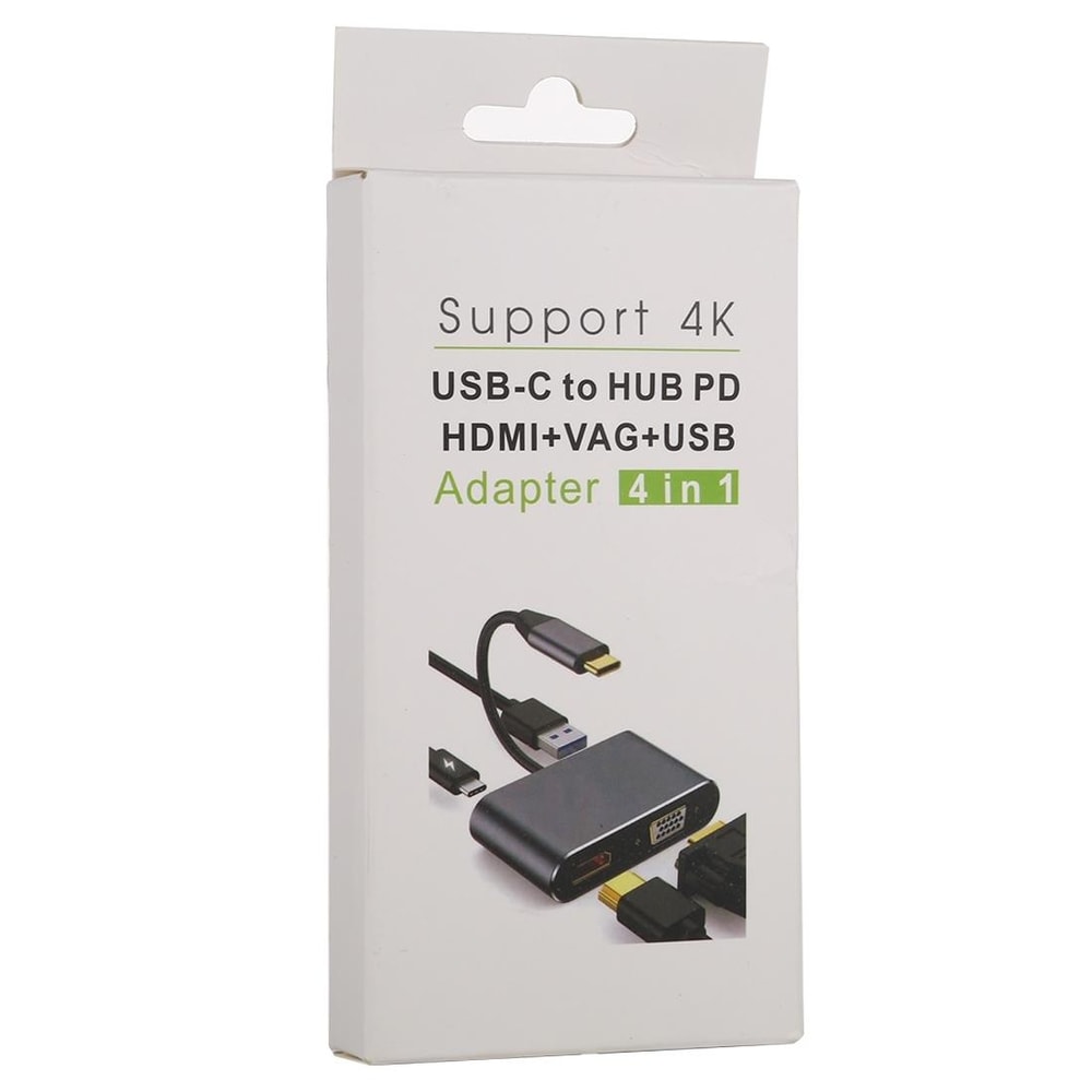 Premium USB C Multiport Adapter Hub with 4K HDMI VGA USB