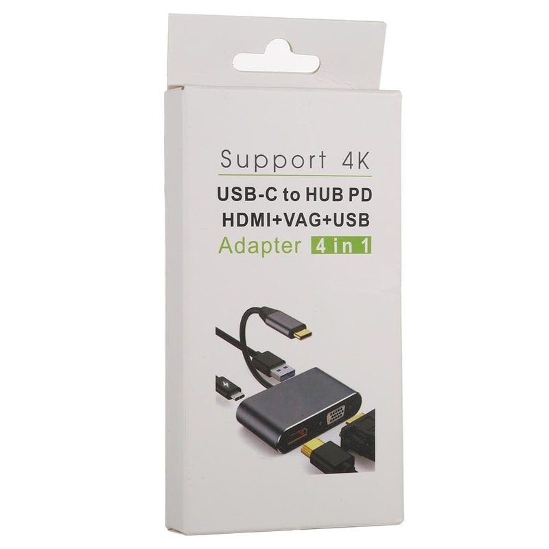 Premium USB C Multiport Adapter Hub with 4K HDMI VGA USB