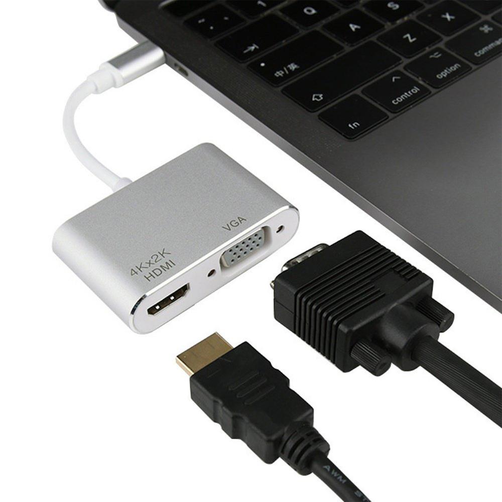 Premium USB C Multiport Adapter Hub with 4K HDMI VGA USB
