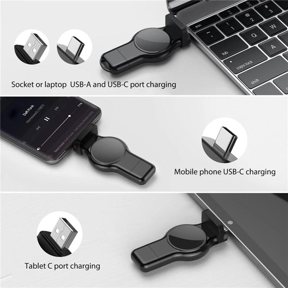 USB C & USB A Apple Watch Magnetic Charger Fast Portable Apple Watch Charging