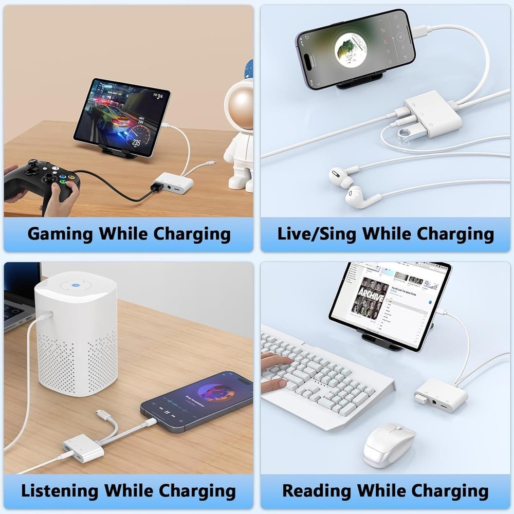 Portable USB Multifunction Audio & Charging Adapter USB Audio
