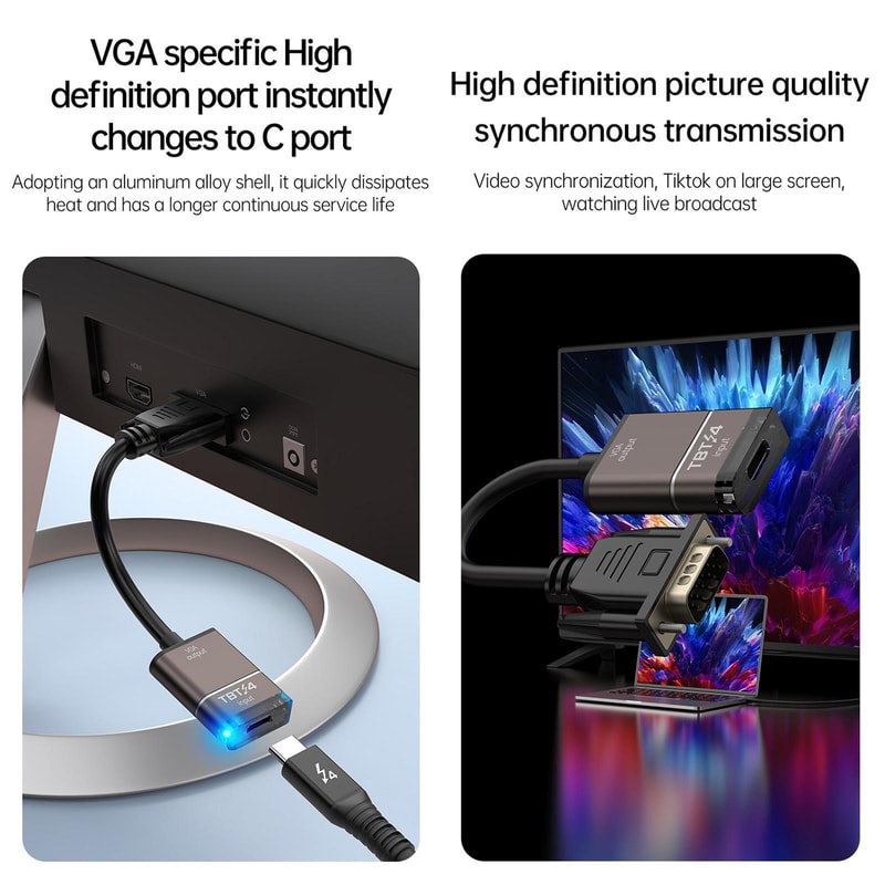 Premium USB C to VGA Video Converter Adapter