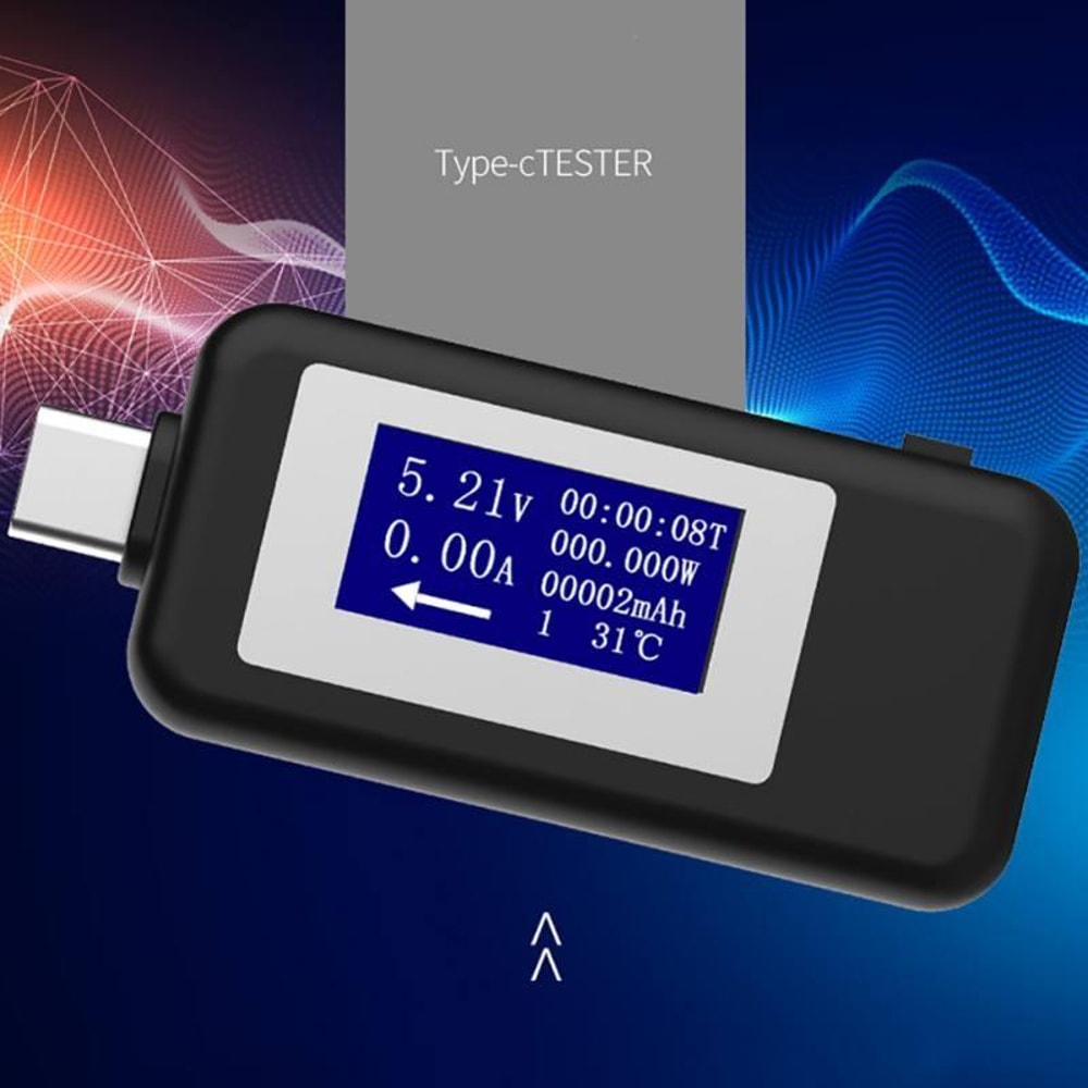 USB C Tester & Voltmeter Ammeter Charger Detector with Real Time Display