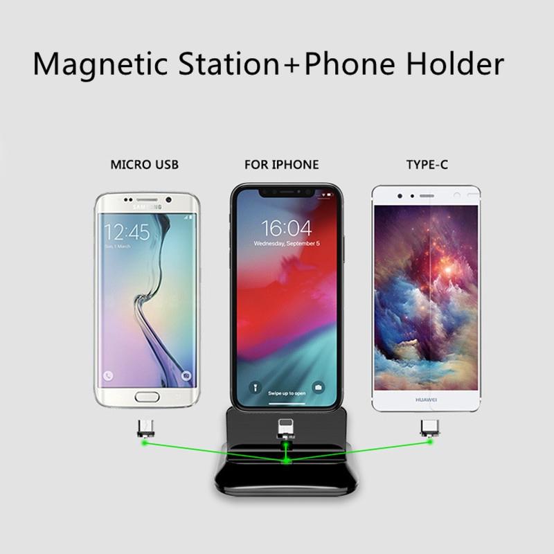 Universal Magnetic Charging Base With USB C Micro USB Connectors 5