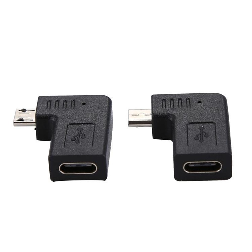 Universal Right & Left Angle USB C to Micro USB Adapter Converter