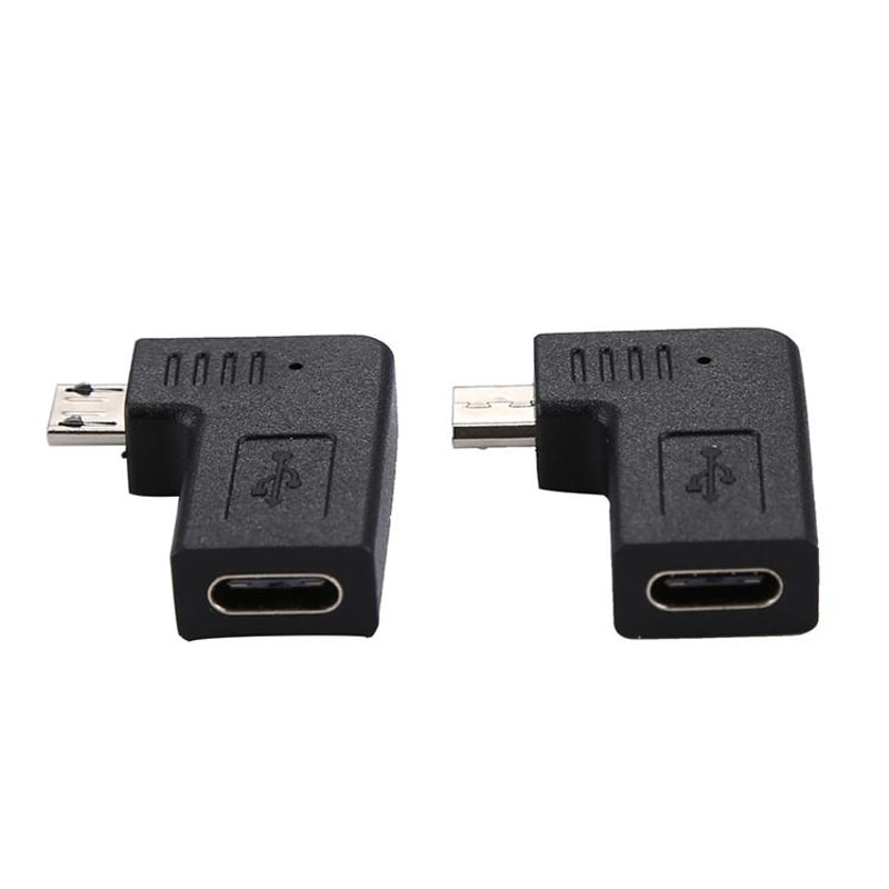Universal Right & Left Angle USB C to Micro USB Adapter Converter