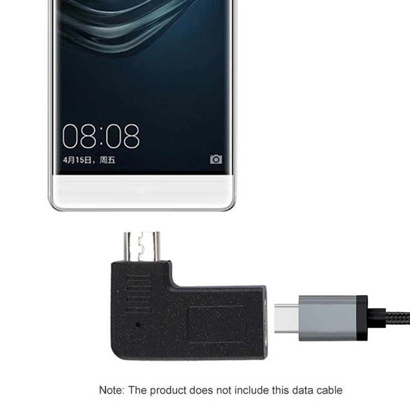 Universal Right & Left Angle USB C to Micro USB Adapter Converter