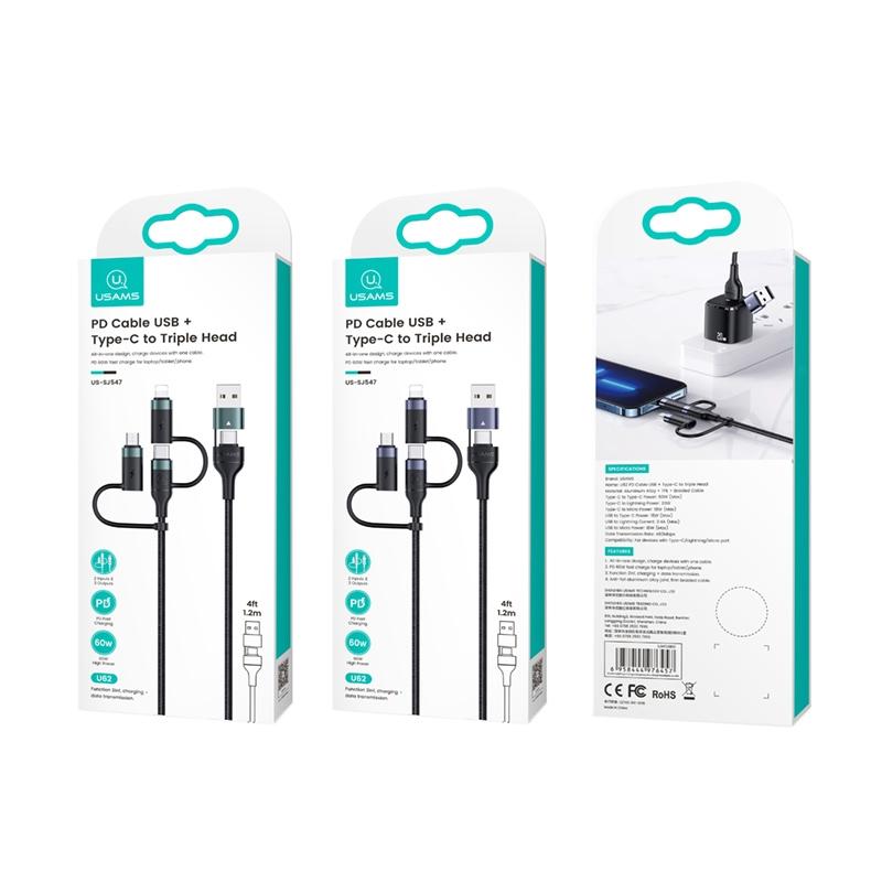 USAMS Multi Connector PD Fast Charging Cable