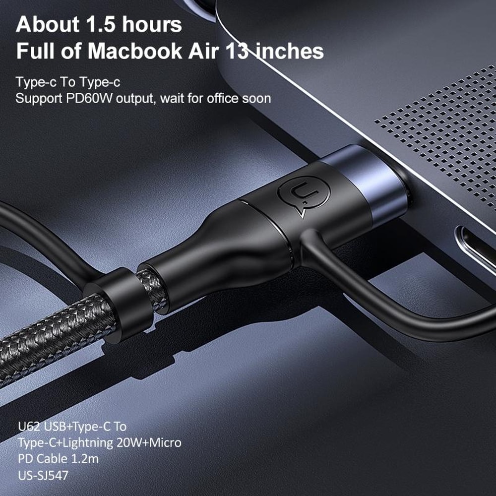 USAMS Multi Connector PD Fast Charging Cable