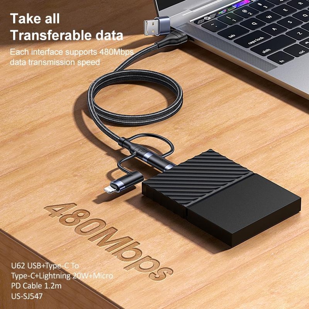 USAMS Multi Connector PD Fast Charging Cable