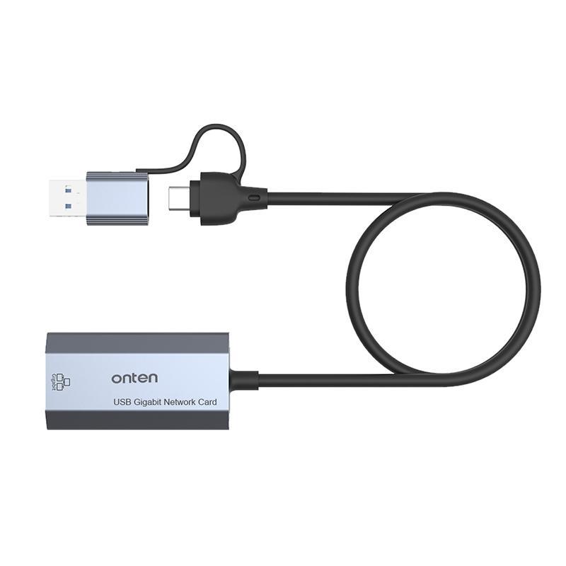 USB C Gigabit Ethernet Adapter with Network Hub