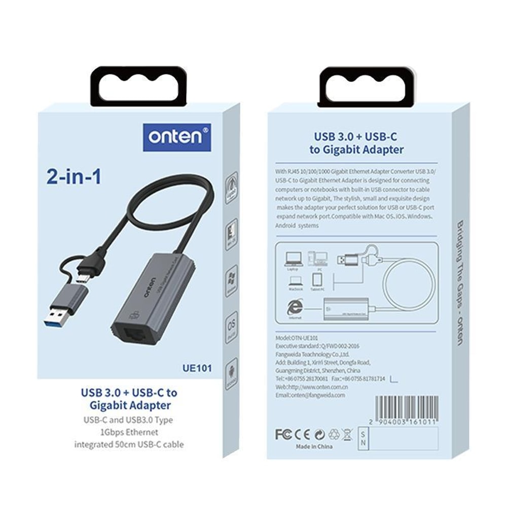 USB C Gigabit Ethernet Adapter with Network Hub