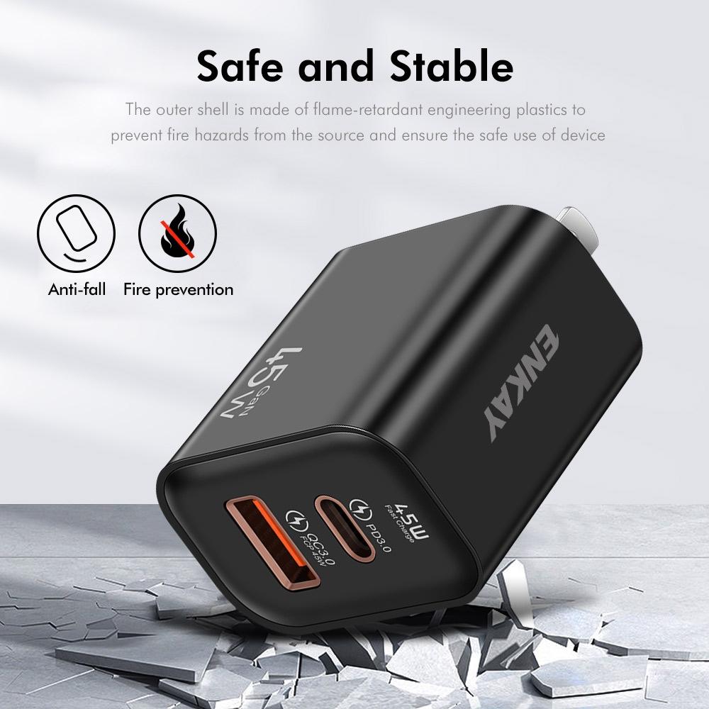 Dual Port USB C PD Quick Charger with US Plug