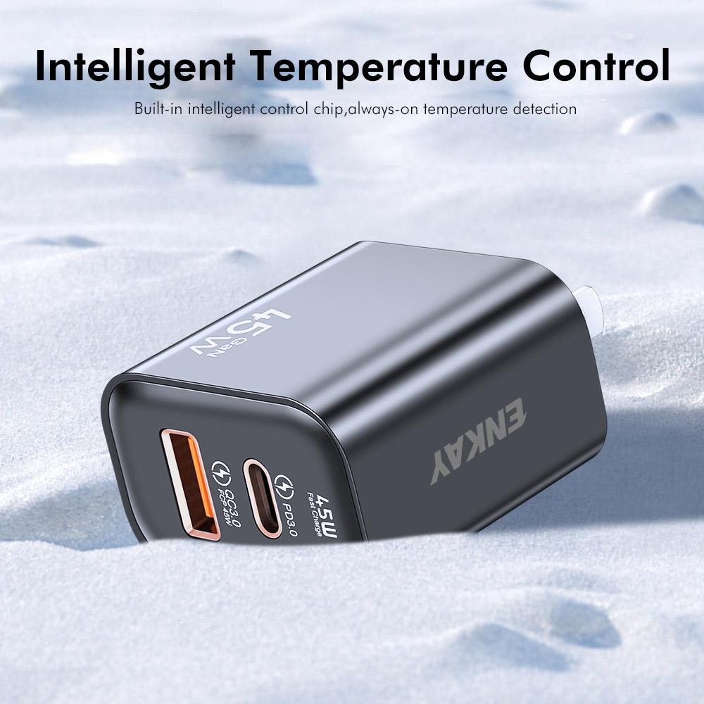Dual Port USB C PD Quick Charger with US Plug