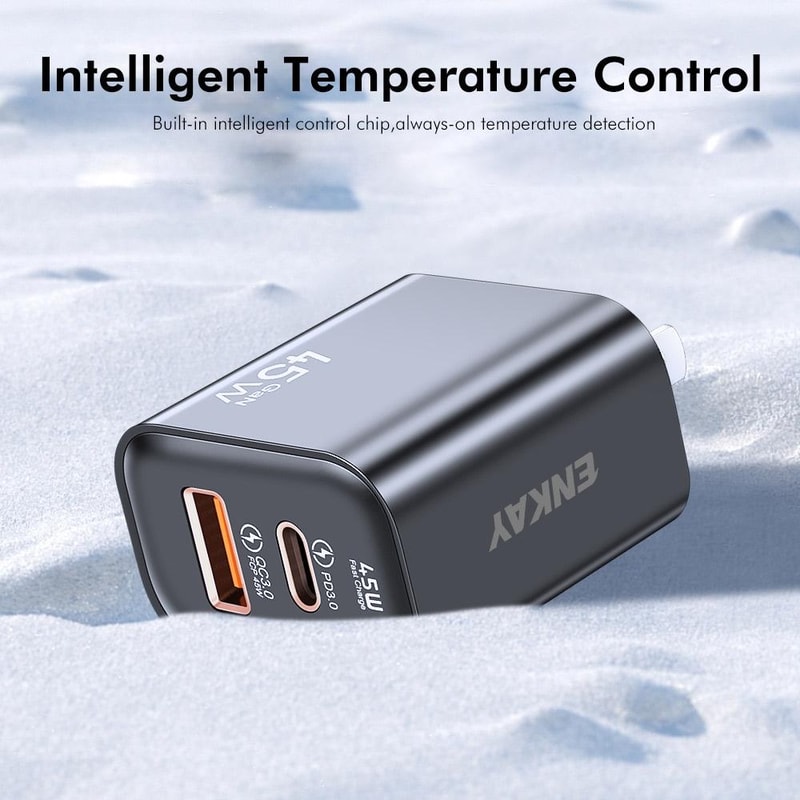 Dual Port USB C PD Quick Charger with US Plug