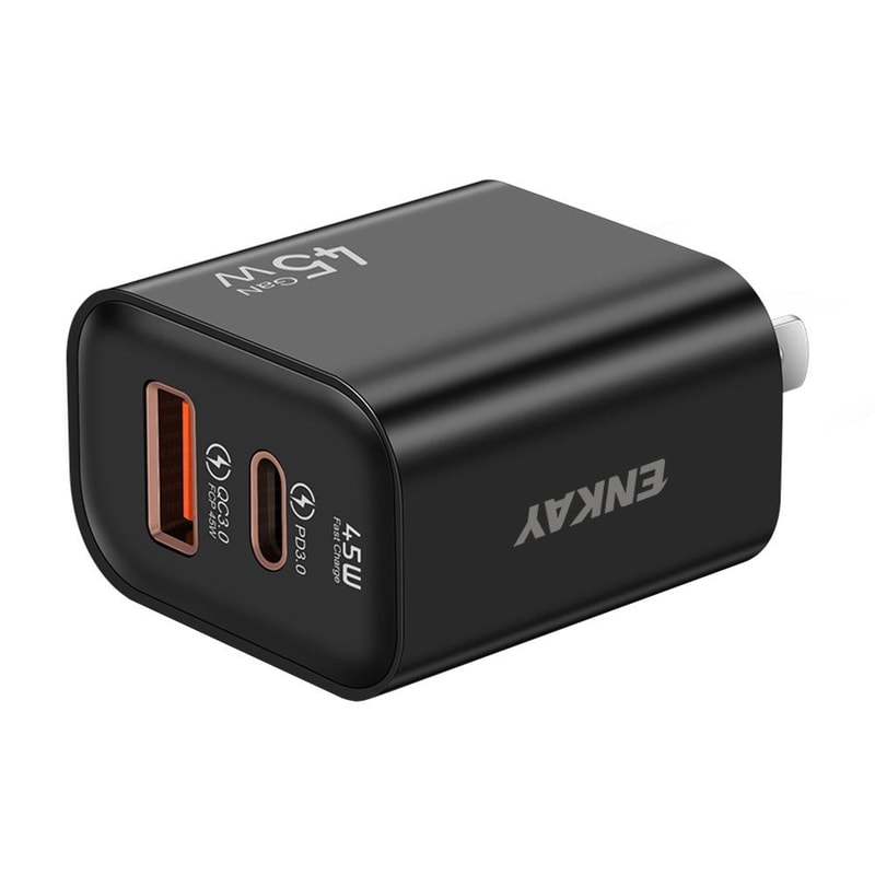 Dual Port USB C PD Quick Charger with US Plug