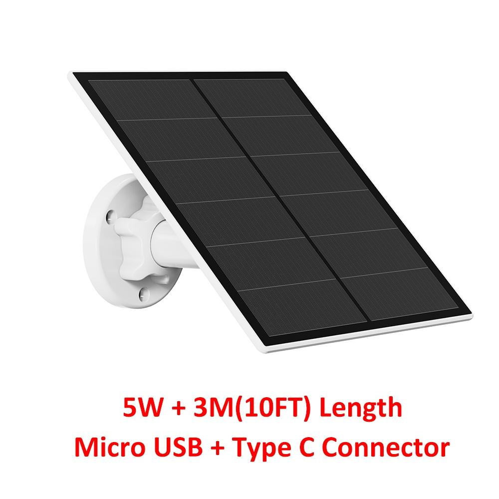 Outdoor Camera Solar Panel with USB C & USB Power