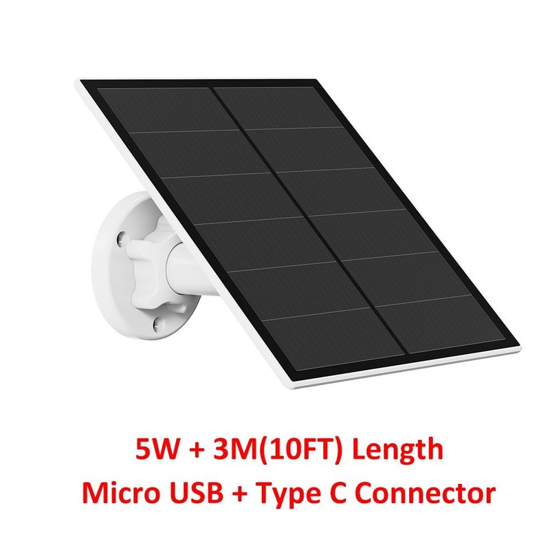 Outdoor Camera Solar Panel with USB C & USB Power