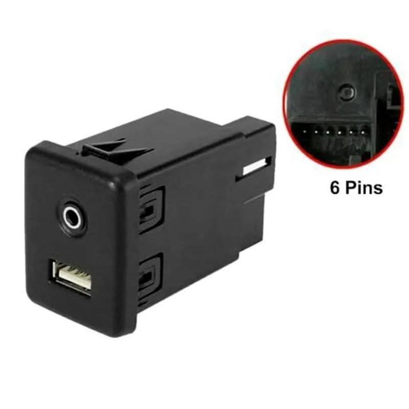 Premium Chevrolet USB & AUX Socket Connector Replacement with USB and AUX Ports (Direct Fit)