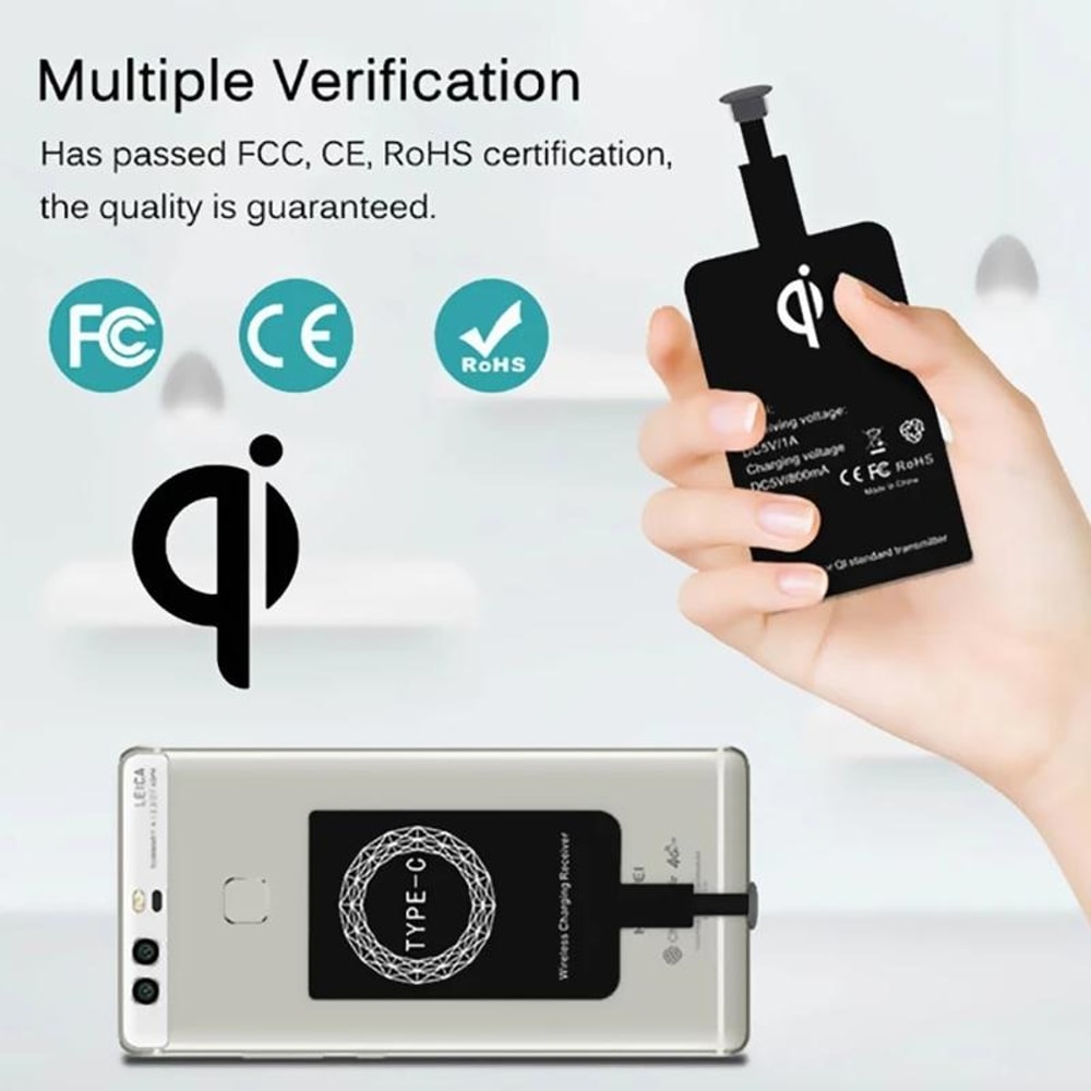 USB C Qi Wireless Charging Receiver Adapter