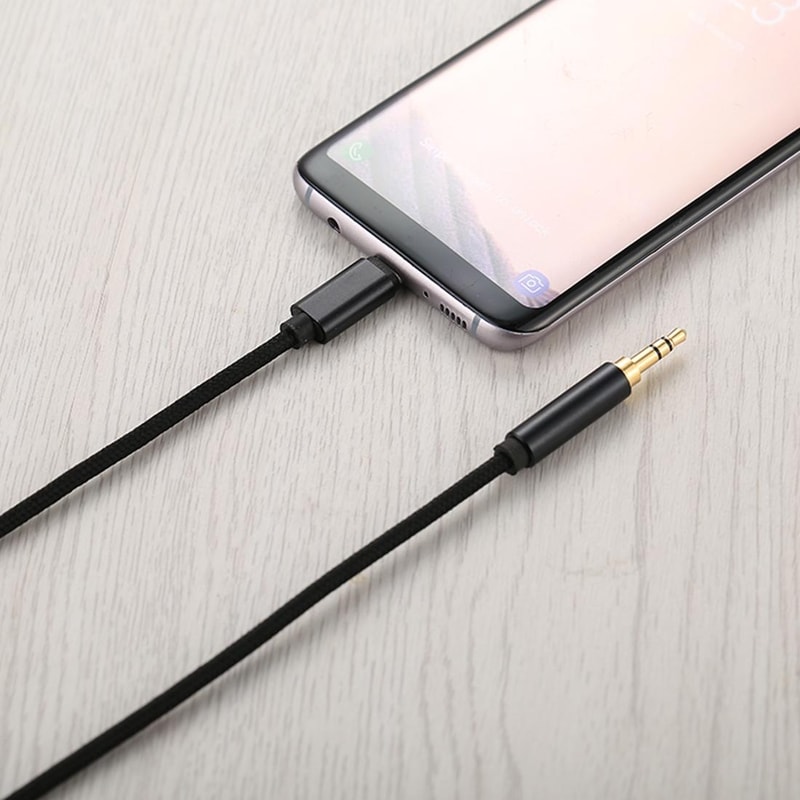 Premium USBC Audio Cable Durable Nylon Braided AUX 4