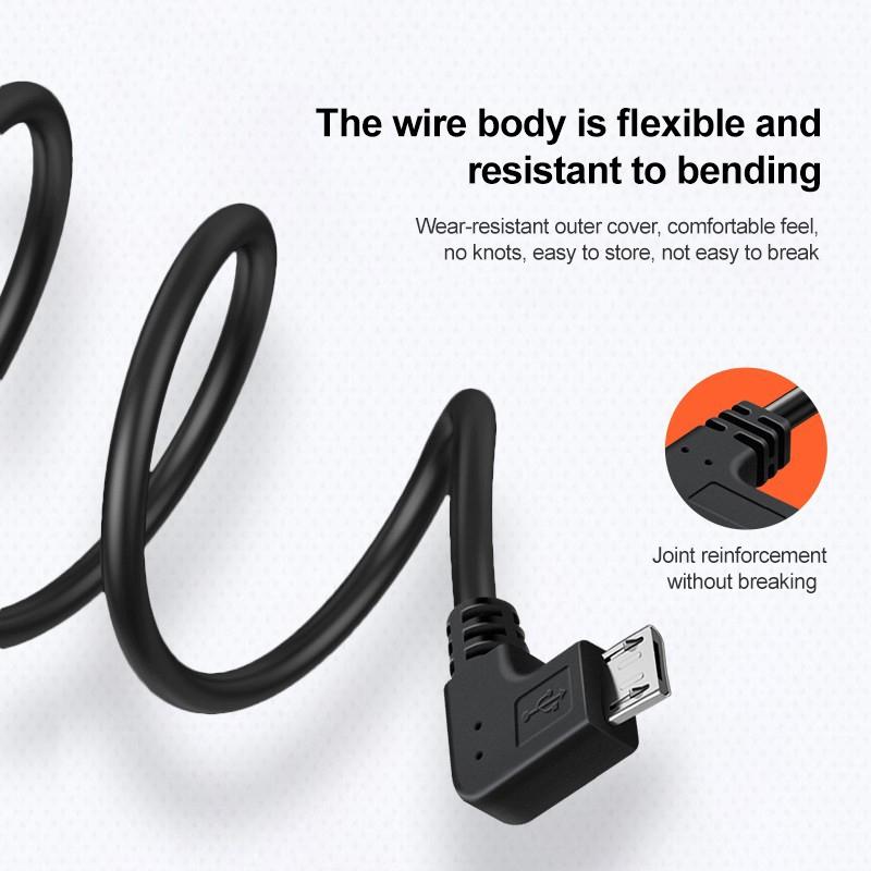 MultiAngle USB to Micro USB Adapter Cable with Straight, Up, Down & Left Angles