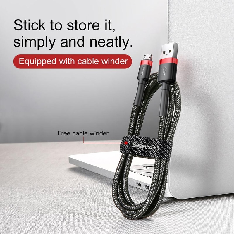 Baseus Braided Micro USB Charging Cable 1m Fast 24A Durable Sync 5