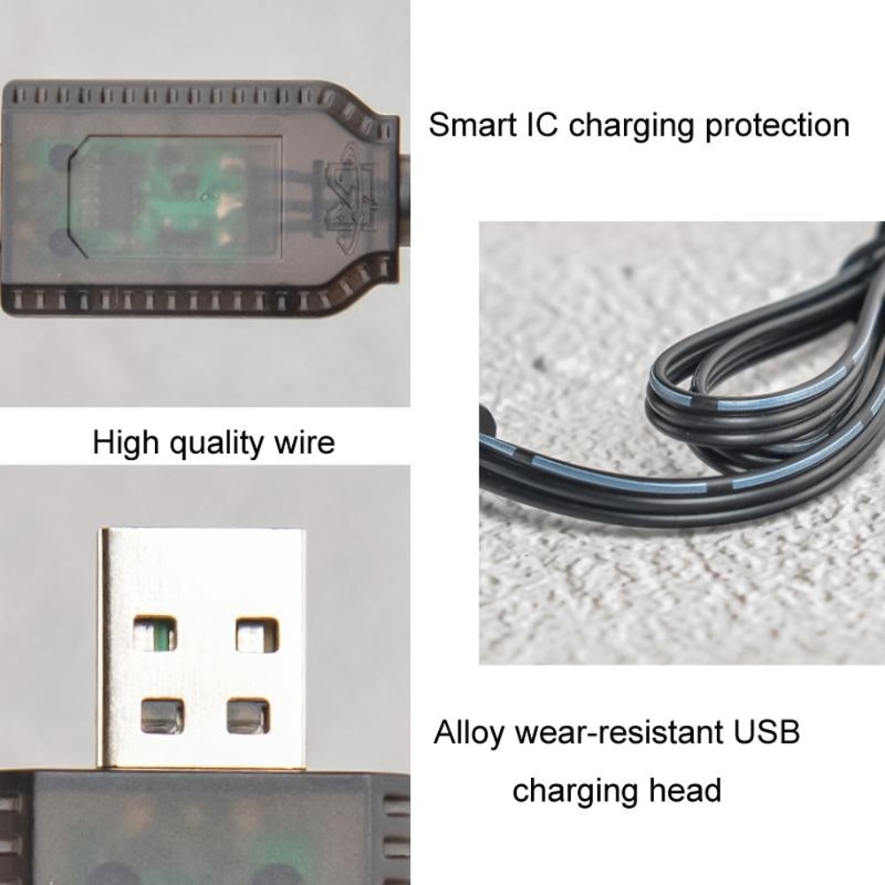 7.4V SM-3P Battery Charger Cable with Smart Chip Protection