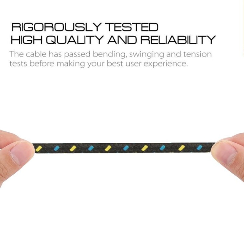 3m Durable Nylon Braided Fast Charging And Data Cable For IPhone And IPad 2