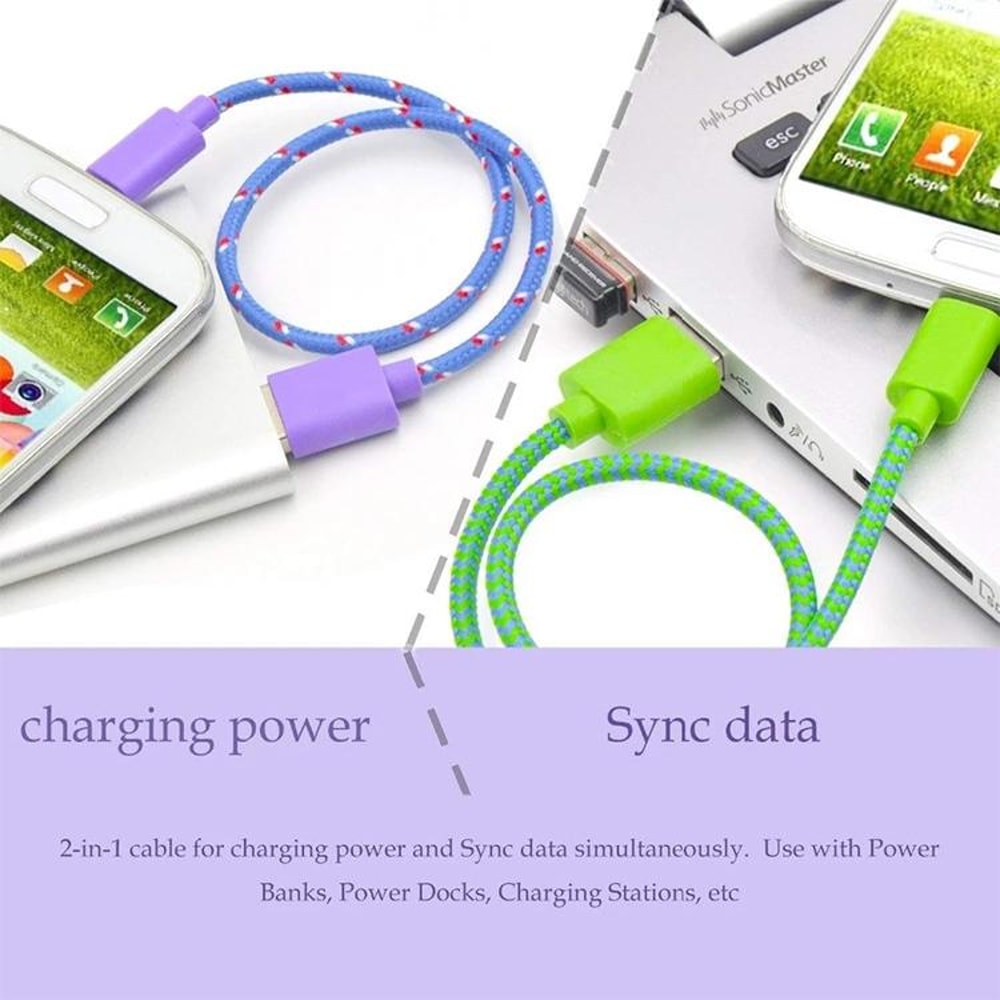 3m Durable Nylon Braided Fast Charging And Data Cable For IPhone And IPad 6