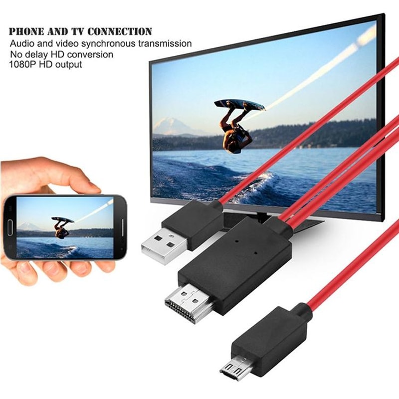 2m Full HD 1080P Micro USB to HDMI Adapter MHL Cable for HDTV