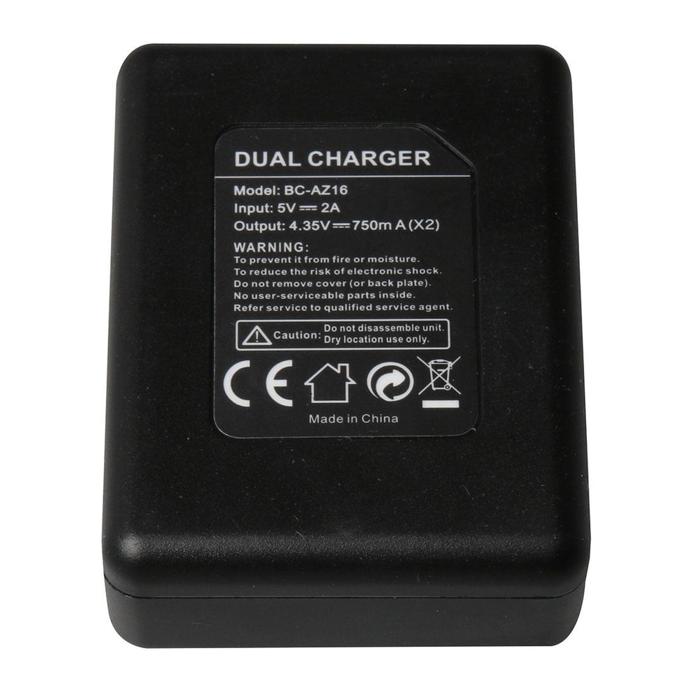 BC-AZ16 Dual Battery Charger for Xiaomi Yi 4K Action Camera