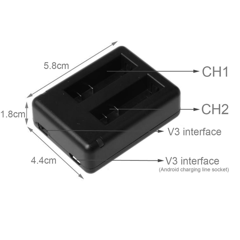 BC-AZ16 Dual Battery Charger for Xiaomi Yi 4K Action Camera