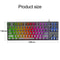 SHIPADOO K87 Rainbow Backlit Mechanical-Feel Gaming Keyboard 87-Key Ergonomic USB Wired Keyboard