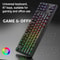 SHIPADOO K87 Rainbow Backlit Mechanical-Feel Gaming Keyboard 87-Key Ergonomic USB Wired Keyboard
