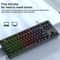 SHIPADOO K87 Rainbow Backlit Mechanical-Feel Gaming Keyboard 87-Key Ergonomic USB Wired Keyboard