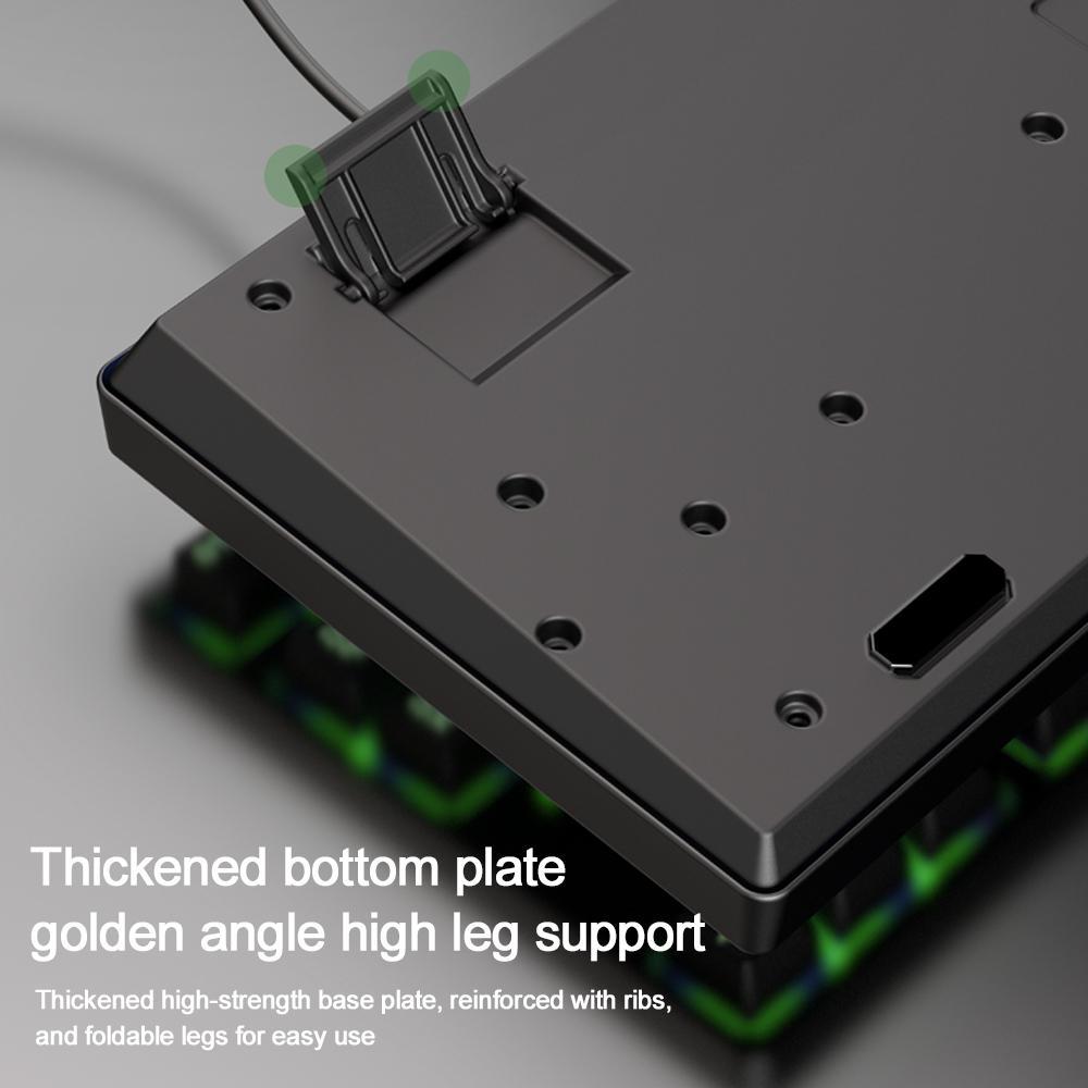 SHIPADOO K87 Rainbow Backlit Mechanical-Feel Gaming Keyboard 87-Key Ergonomic USB Wired Keyboard