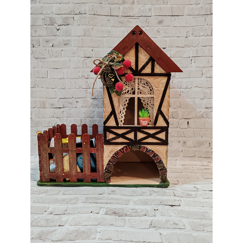 Wooden Tea Bag House Tea Bag Storage Tea Storage OrganizerTea BoxAutumnRustic StyleFarm Tea HouseA  0