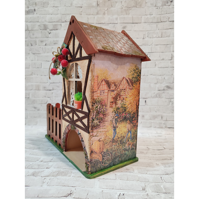 Wooden Tea Bag House Tea Bag Storage Tea Storage OrganizerTea BoxAutumnRustic StyleFarm Tea HouseA  1