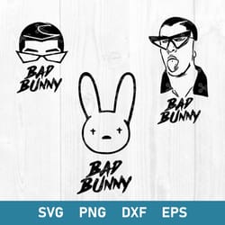 bundle bad bunny svg, bad bunny svg, bunny rapper svg, png dxf eps digital file