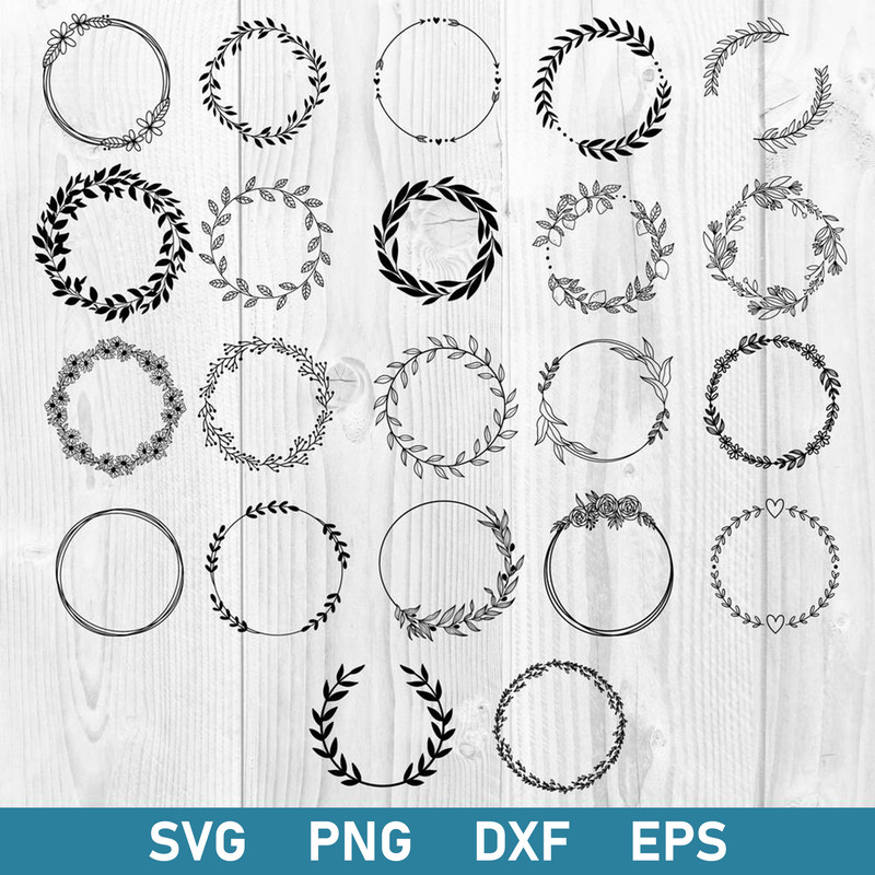 Bundle Wreath Svg, Wreath Svg, Floral Wreath Svg, Laurel Wreath Svg, Png Dfx Eps File.jpg