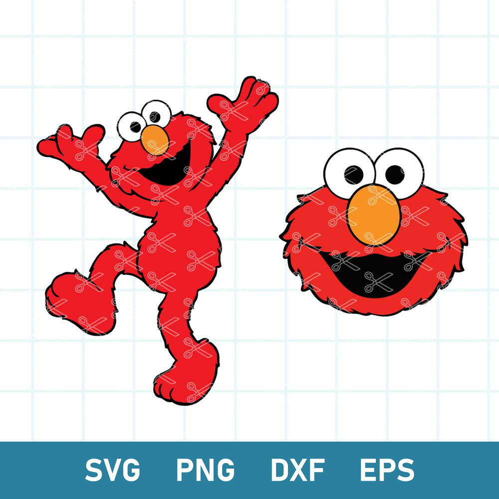 Elmo Svg, Elmo Face Svg, Sesame Street Svg, Red Monster Svg, Png Dxf Eps Digital File.jpg