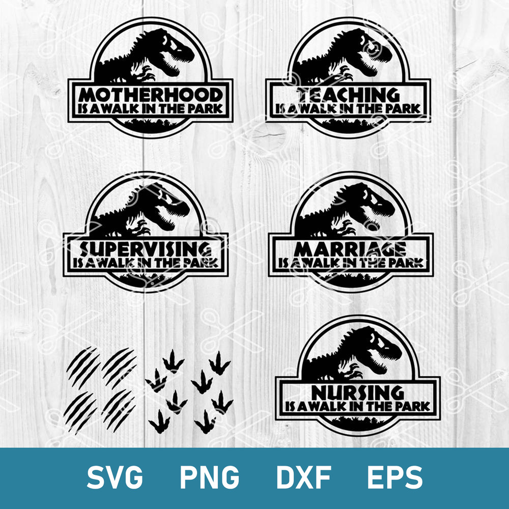 Walk in the Park Bundle Svg, Walk in the Park Svg, Jurassic Park Svg, Png Dxf Eps File.jpg