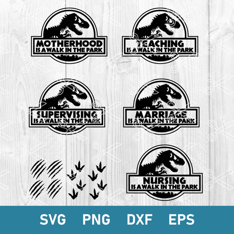 Walk in the Park Bundle Svg, Walk in the Park Svg, Jurassic Park Svg, Png Dxf Eps File.jpg